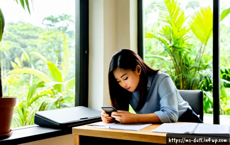 Home 15 디지털 주의력 관리와 커뮤니케이션 기술 - Photorealistic modern Malaysian home workspace, a focused Malay professional in modest casual clothi...